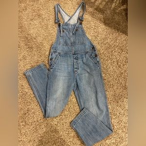 we the free light wash overalls, size 24